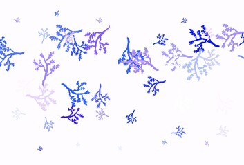 Fototapeta premium Light Purple vector doodle pattern with branches.