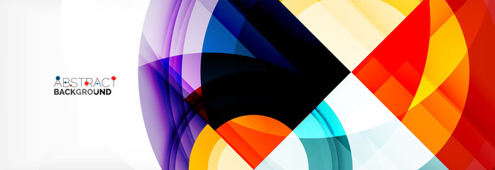 Round shapes, triangles and circles. Modern abstract background