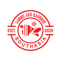 jammu and kashmir map vector , india logo