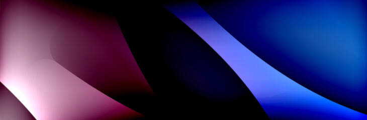 Fluid gradient neon color waves, vector abstract background