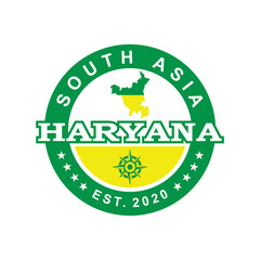 haryana map vector , india logo