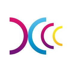 colors half circles company logo colorful design icon