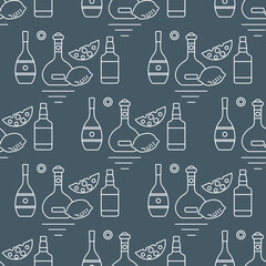 Vector pattern Alcohol drink Bottle Bar Shop Store