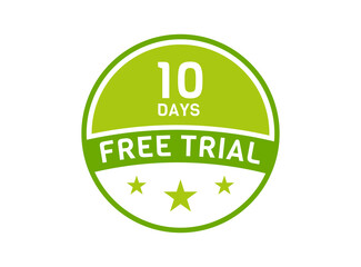 10 days free trial. 10 day Free trial badges