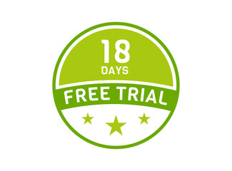 18 days free trial. 18 day Free trial badges