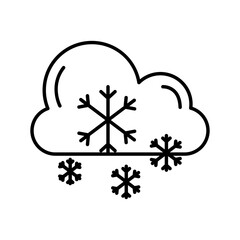 cloud with snowflakes weather line style icon