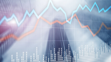 Stock Market Concepts With Skyscrapers. Abstract modern city.