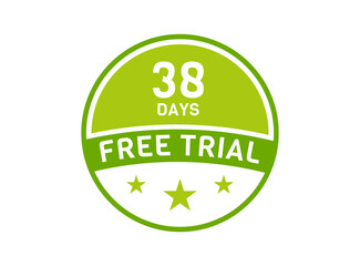 38 days free trial. 38 day Free trial badges