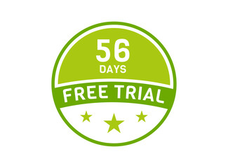 56 days free trial. 56 day Free trial badges