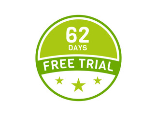 62 days free trial. 62 day Free trial badges