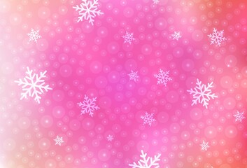 Light Pink vector pattern in Christmas style.