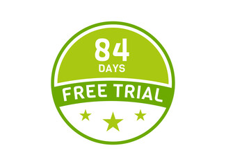 84 days free trial. 84 day Free trial badges