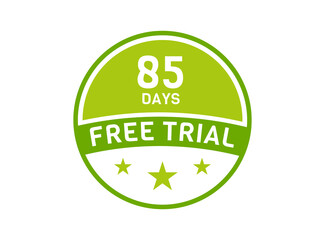 85 days free trial. 85 day Free trial badges