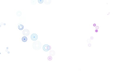 Light Pink, Blue vector background with bubbles.