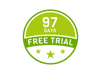 97 days free trial. 97 day Free trial badges