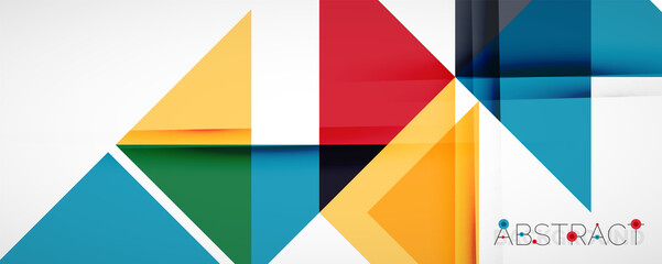 Fototapeta premium Set of vector triangle geometric backgrounds. Vector illustration for covers, banners, flyers and posters and other designs