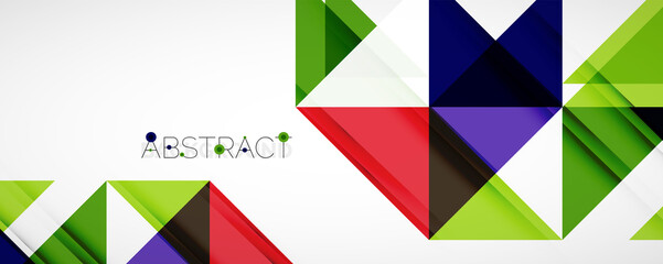 Fototapeta premium Geometric abstract background. Techno color triangle shapes. Vector illustration for covers, banners, flyers and posters and other designs