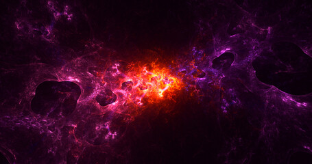 3D rendering abstract multicolor fractal light background