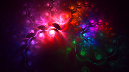 Obraz na płótnie Canvas 3D rendering abstract multicolor fractal light background