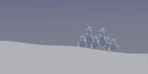 winter landscape with snow