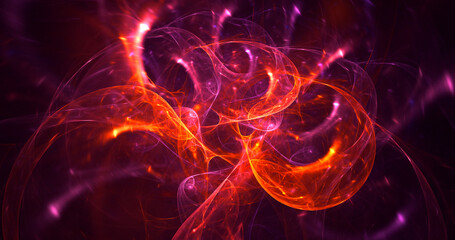 3D rendering abstract multicolor fractal light background