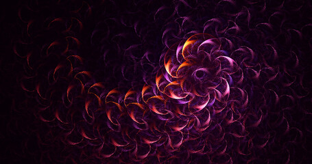 3D rendering abstract multicolor fractal light background