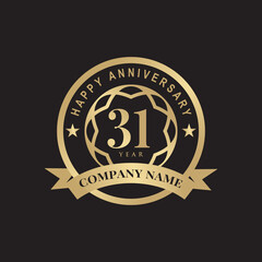 31th year anniversary logo design template