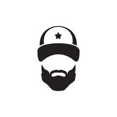 Bearded man icon logo design template
