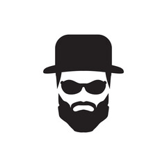Obraz na płótnie Canvas Bearded man icon logo design template