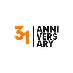 31th year anniversary logo design template