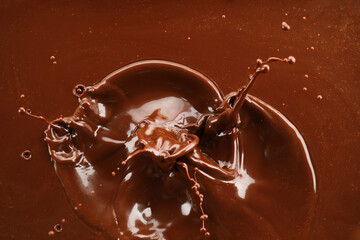 Splash of hot chocolate, top view