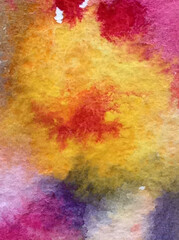 Watercolor abstract bright colorful textural background handmade . Painting of underwater world of coral reef. Modern sea scape