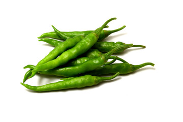 白背景の青唐辛子　Green pepper on white background