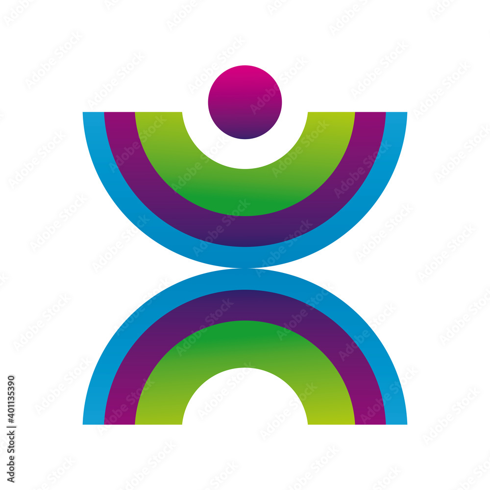 Sticker human figure company logo colorful design icon