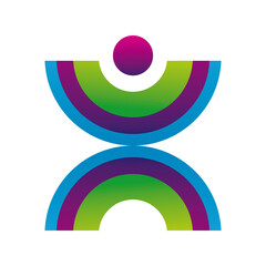 human figure company logo colorful design icon