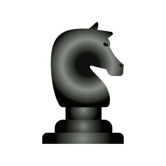 black knight chess piece flat style icon