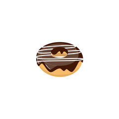 flat design donut very delicious in vector