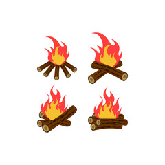 Bonfire icon design template vector isolated illustration