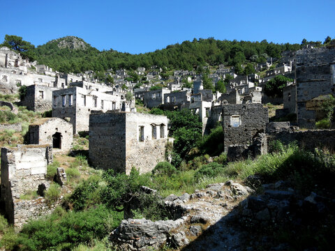 The Kayakoy ghost town in Turkey