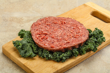 Raw beef burger cutlet for burger