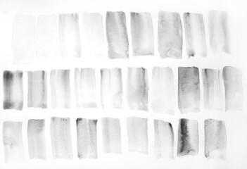 black and white Watercolor background with beautiful rainbow color transitions water drips and splashes in different directions with a transparent background paint texture