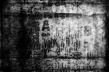 Obraz premium Abstract grunge lettering background. Urban art illustration. Cyberpunk style 