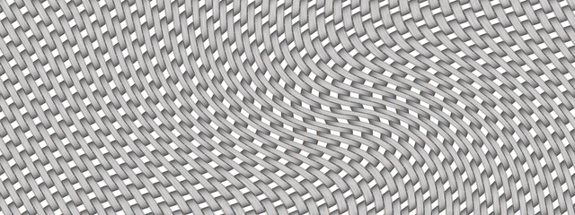 Black and white gradient wavy pattern. Wicker texture