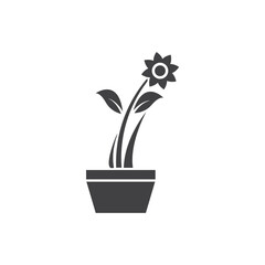 Flower pot icon design template vector isolated illustration