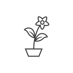 Flower pot icon design template vector isolated illustration