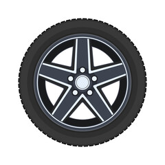 Car wheel. Realistic design. Vector illustration on a white background.