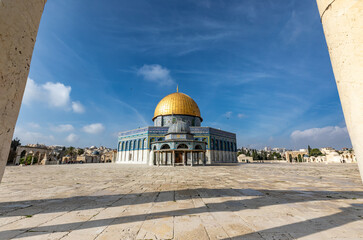  Al-Aqsa Mosque, Temple Mount Jerusalem, Dome of the Rock. sacred place for Muslims and Jewish. Israel Dez 2020 