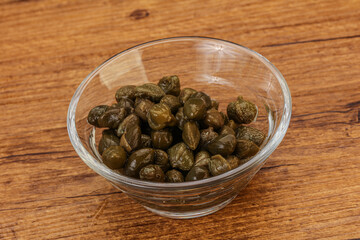 Tasty capers in the bowl