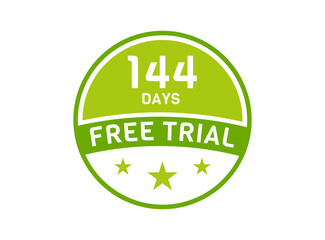 144 days free trial. 144 day Free trial badges