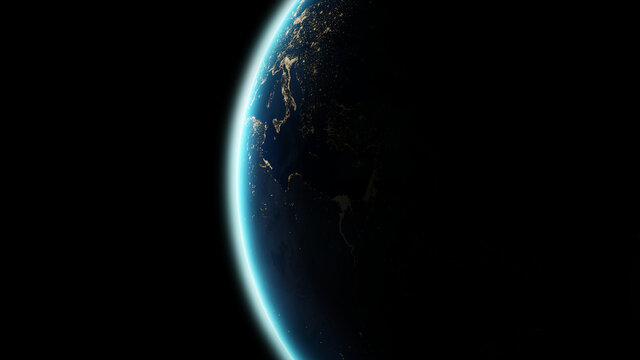 Luminous earth stroke 3D Illustration